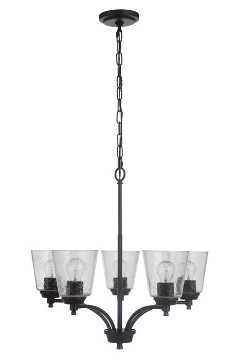 Craftmade 50225-FB Five Light Chandelier, Flat Black