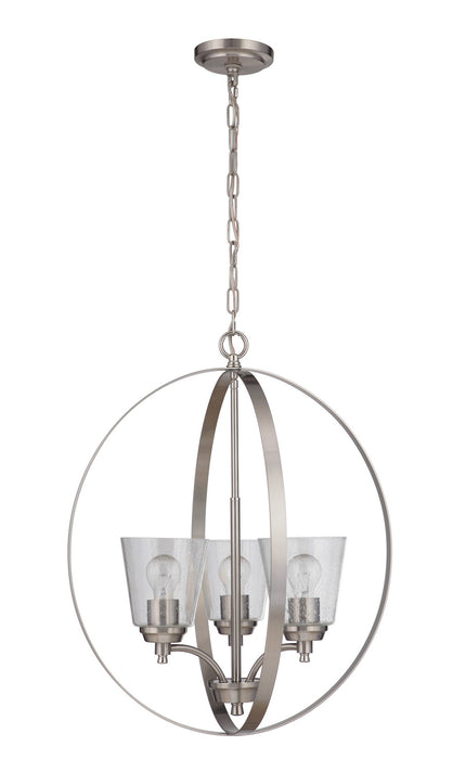 Craftmade 50233-BNK Three Light Foyer Pendant, Brushed Polished Nickel