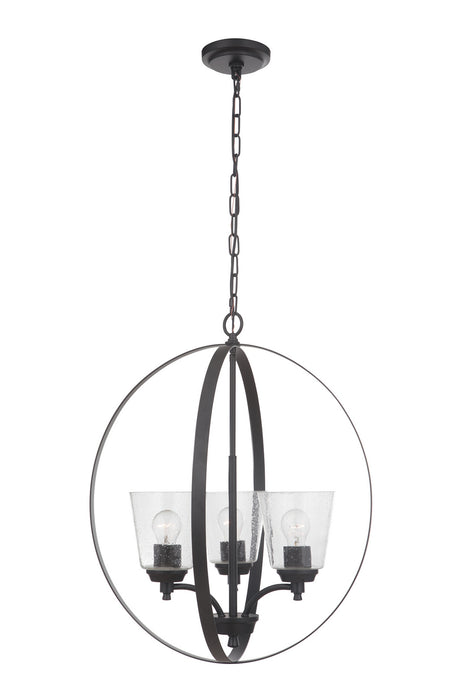 Craftmade 50233-FB Three Light Foyer Pendant, Flat Black