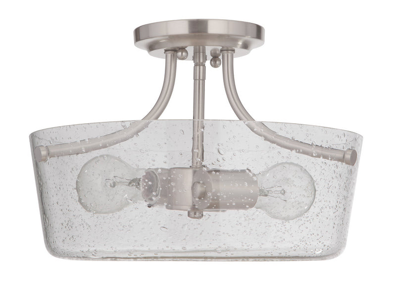 Craftmade 50252-BNK Two Light Semi Flush Mount, Brushed Polished Nickel