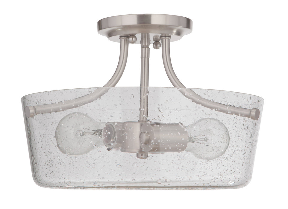 Craftmade 50252-BNK Two Light Semi Flush Mount, Brushed Polished Nickel