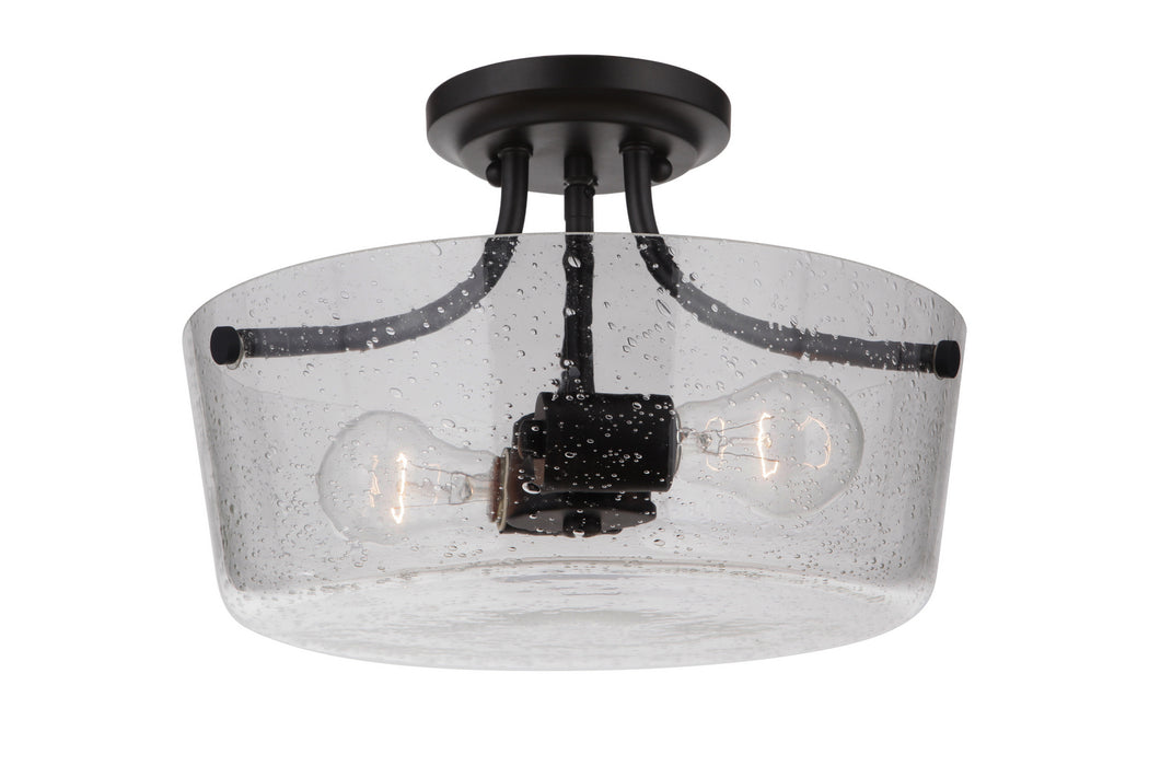 Craftmade 50252-FB Two Light Semi Flush Mount, Flat Black