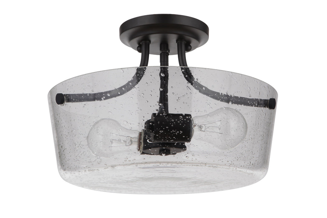 Craftmade 50252-FB Two Light Semi Flush Mount, Flat Black