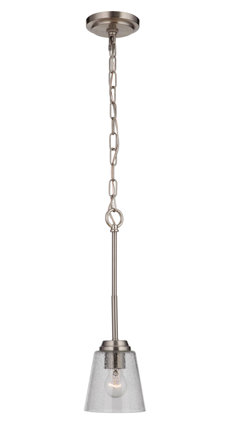 Craftmade 50291-BNK One Light Mini Pendant, Brushed Polished Nickel