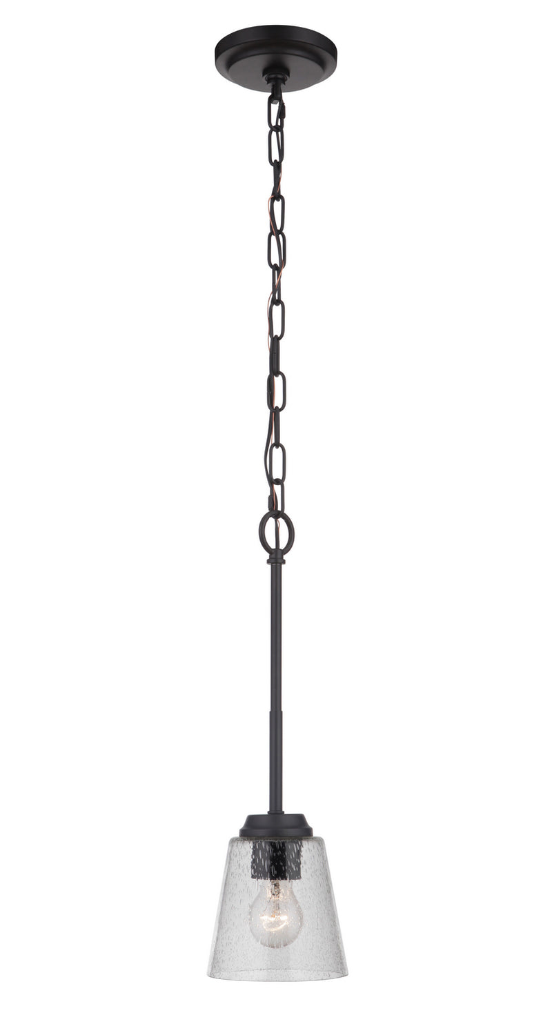 Craftmade 50291-FB One Light Mini Pendant, Flat Black