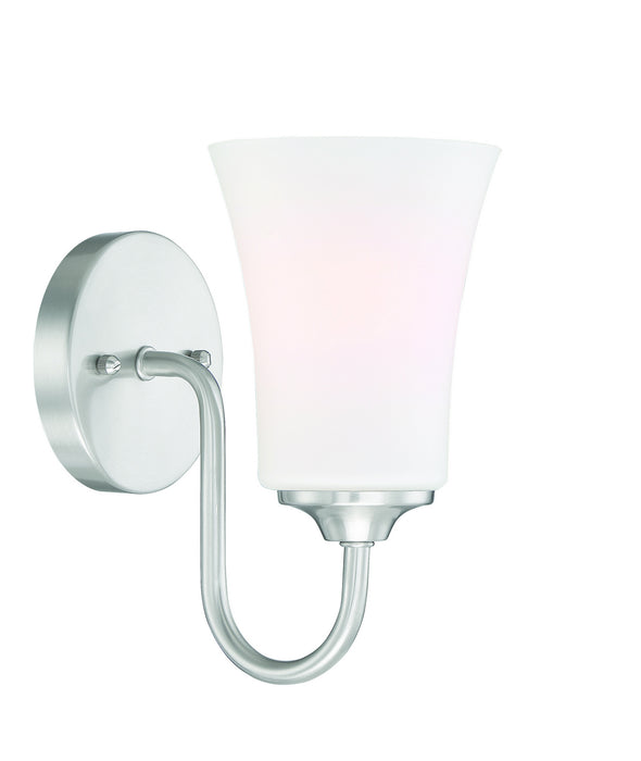 Craftmade 50401-BNK-WG One Light Wall Sconce, Brushed Polished Nickel