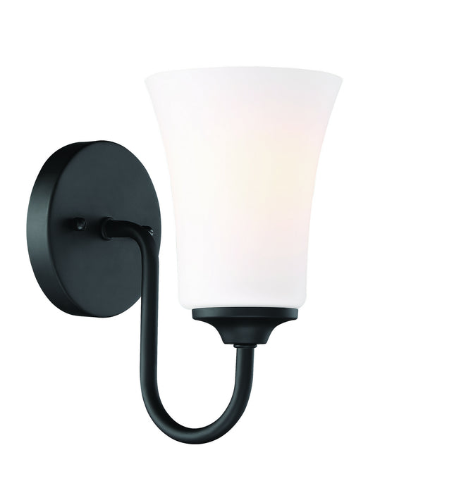 Craftmade 50401-FB-WG One Light Wall Sconce, Flat Black