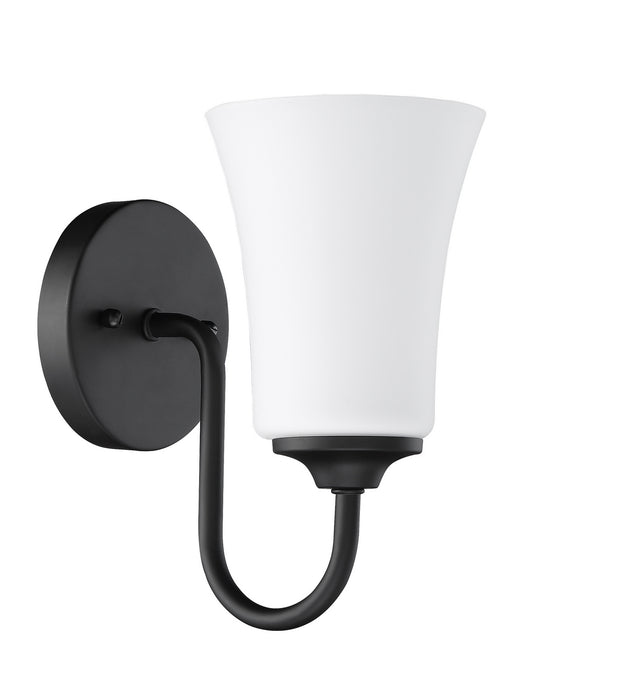 Craftmade 50401-FB-WG One Light Wall Sconce, Flat Black