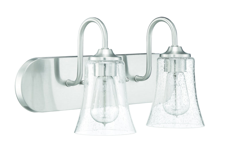 Craftmade 50402-BNK Two Light Vanity, Brushed Polished Nickel
