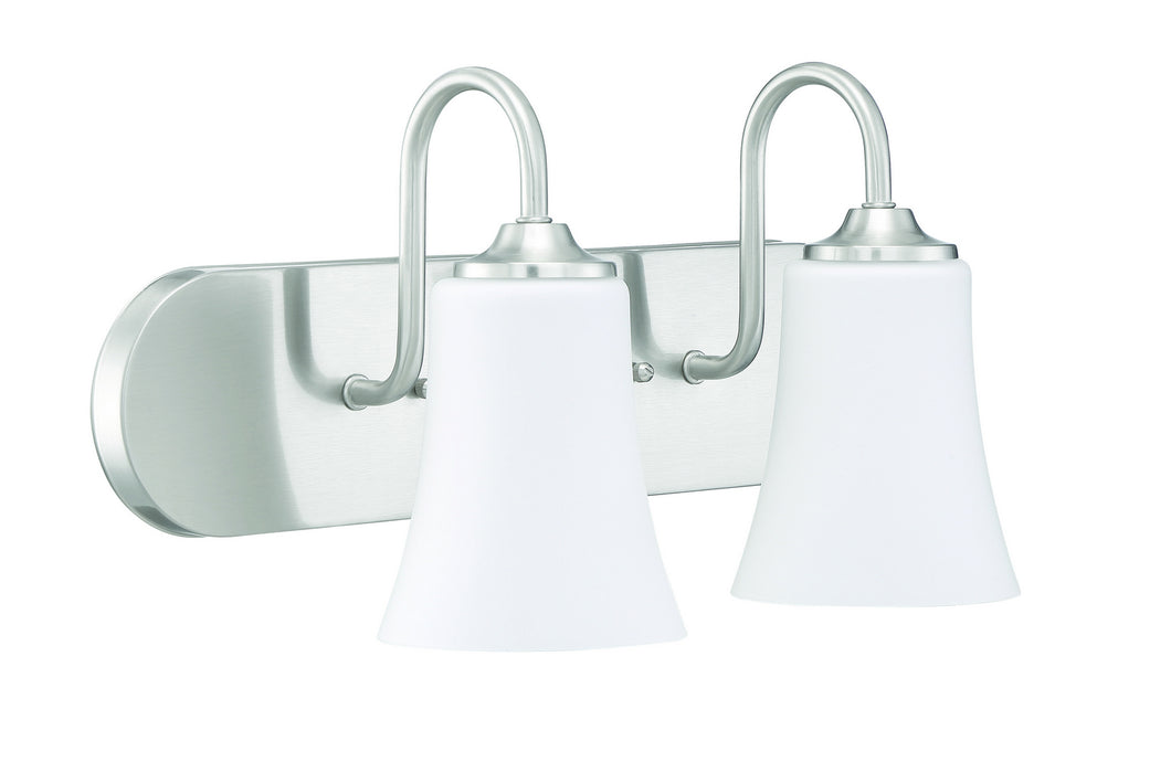 Craftmade 50402-BNK-WG Two Light Vanity, Brushed Polished Nickel