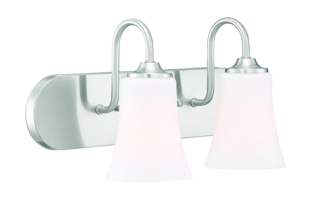 Craftmade 50402-BNK-WG Two Light Vanity, Brushed Polished Nickel