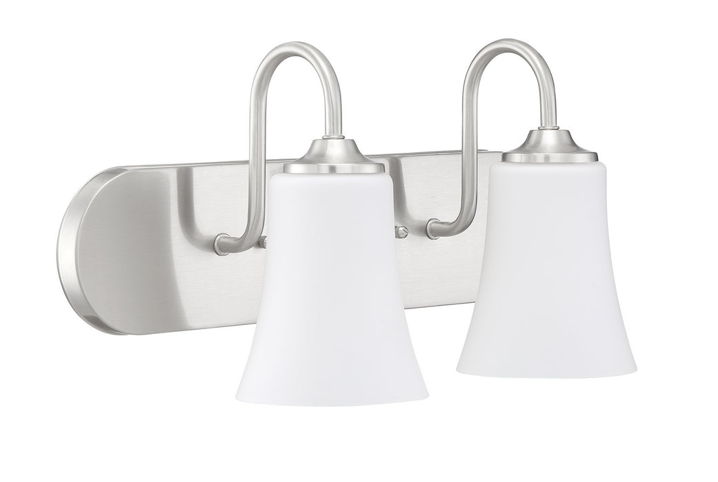 Craftmade 50402-BNK-WG Two Light Vanity, Brushed Polished Nickel