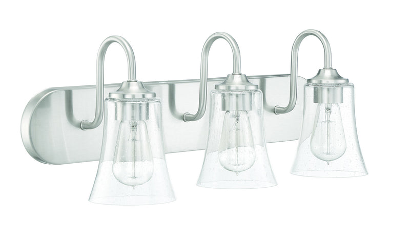 Craftmade 50403-BNK Three Light Vanity, Brushed Polished Nickel