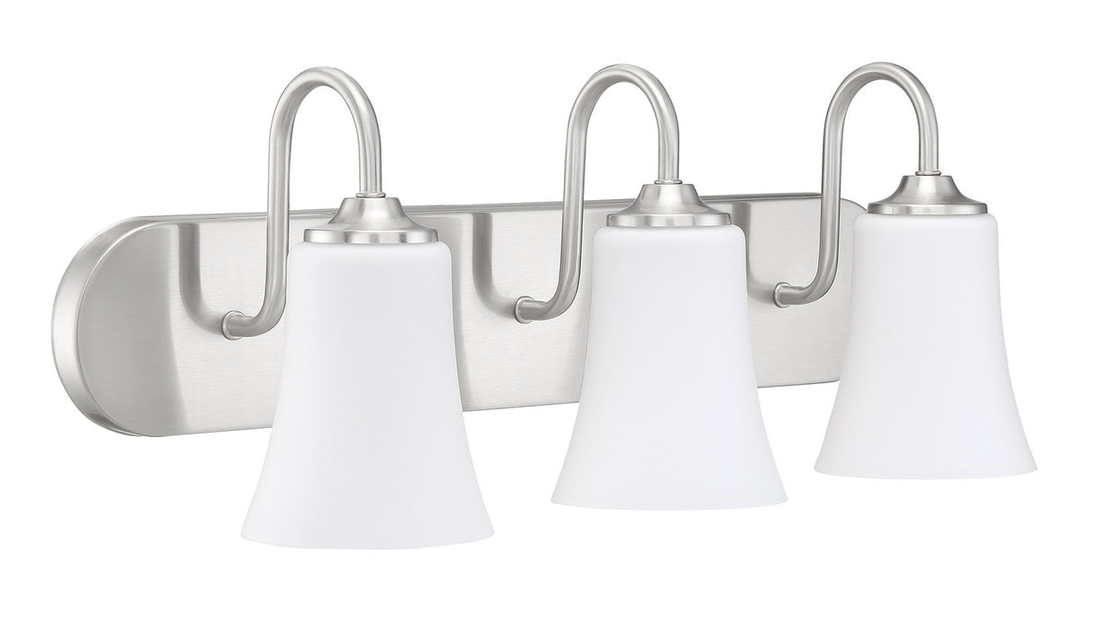 Craftmade 50403-BNK-WG Three Light Vanity, Brushed Polished Nickel