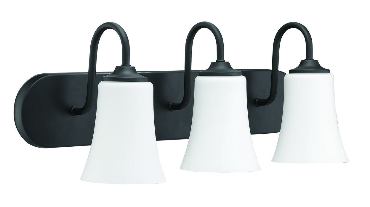 Craftmade 50403-FB-WG Three Light Vanity, Flat Black