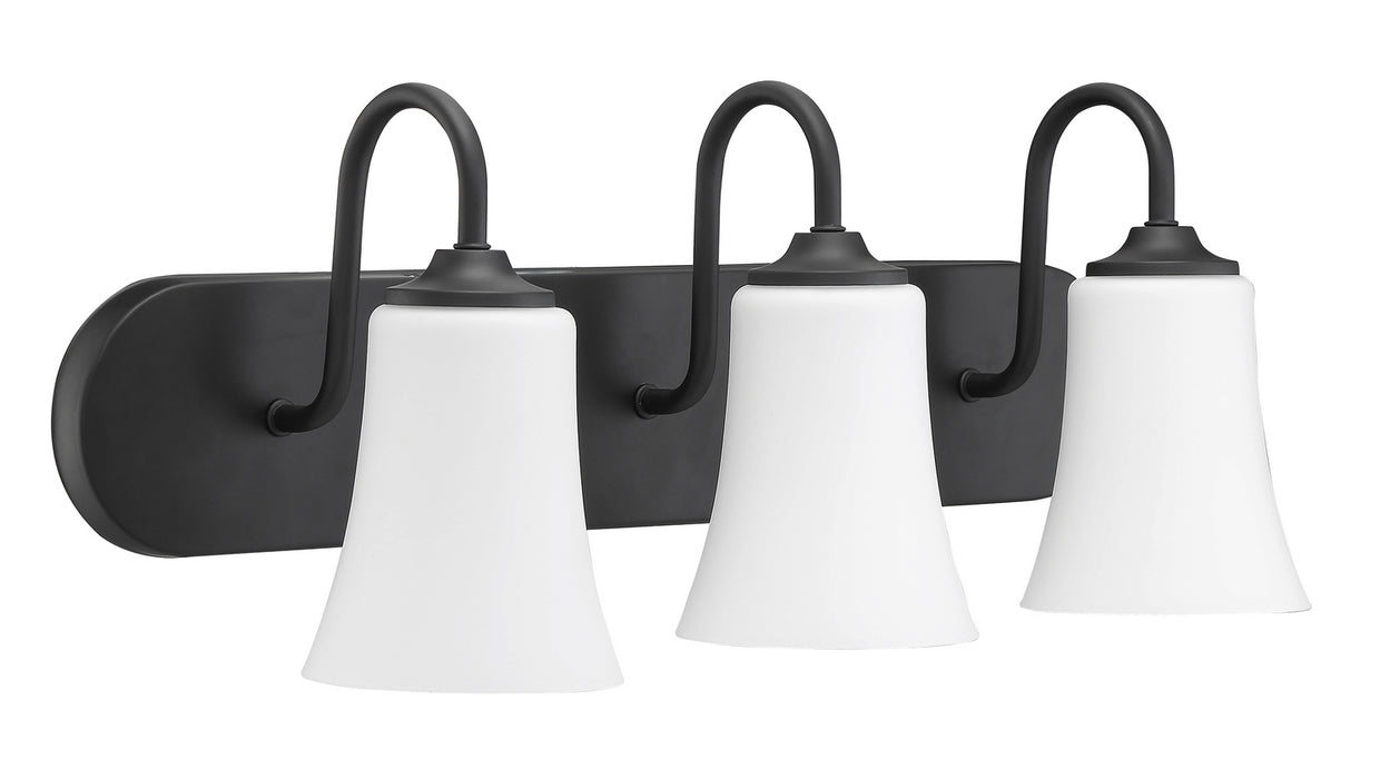 Craftmade 50403-FB-WG Three Light Vanity, Flat Black