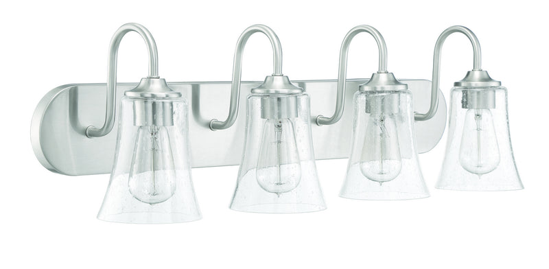 Craftmade 50404-BNK Four Light Vanity, Brushed Polished Nickel