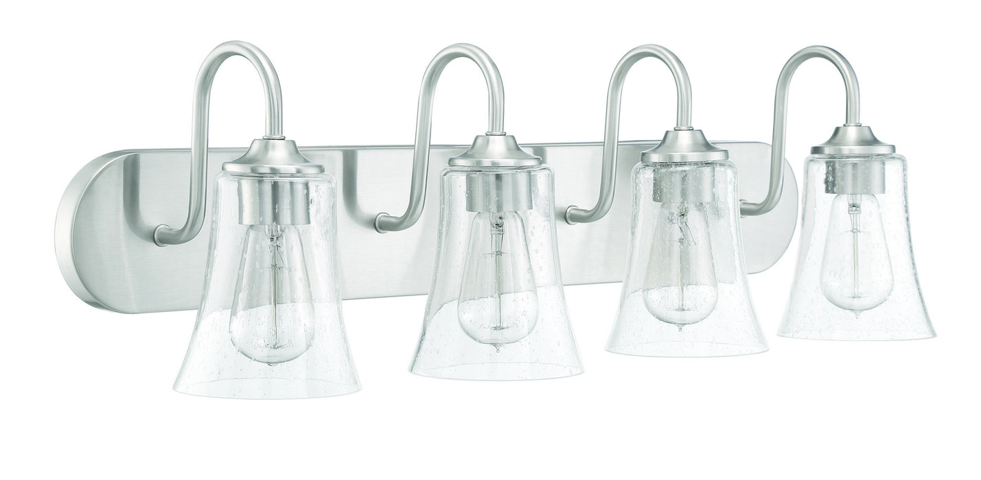 Craftmade 50404-BNK Four Light Vanity, Brushed Polished Nickel