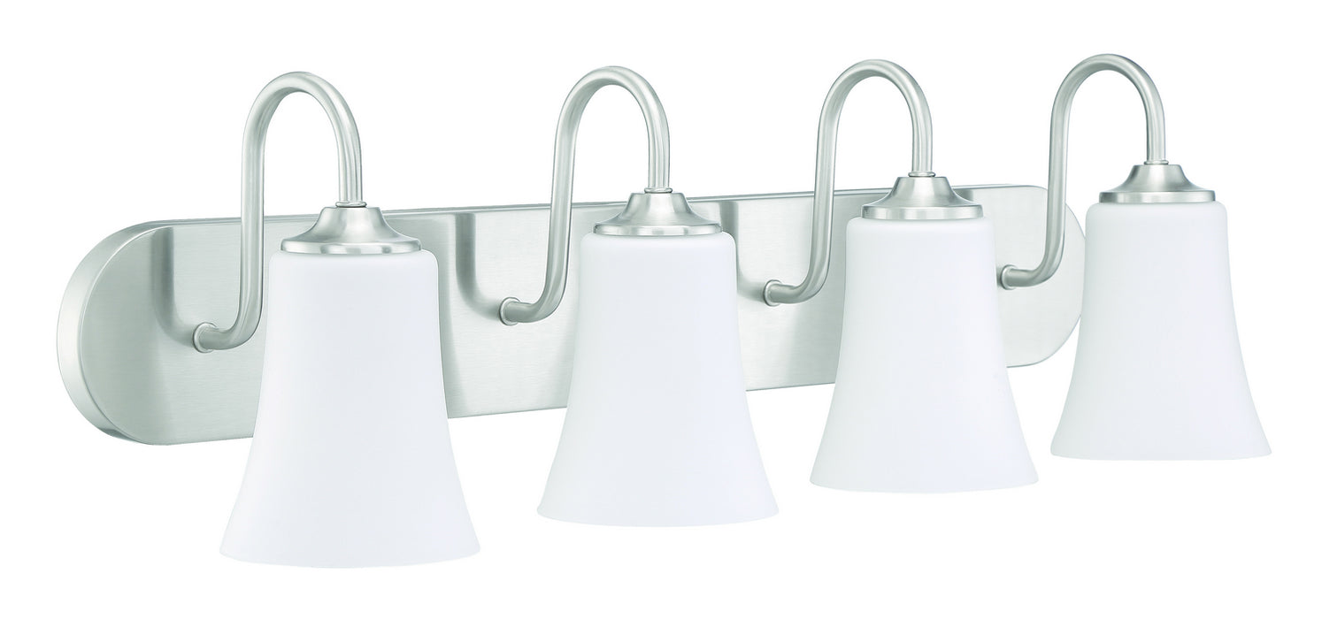 Craftmade 50404-BNK-WG Four Light Vanity, Brushed Polished Nickel