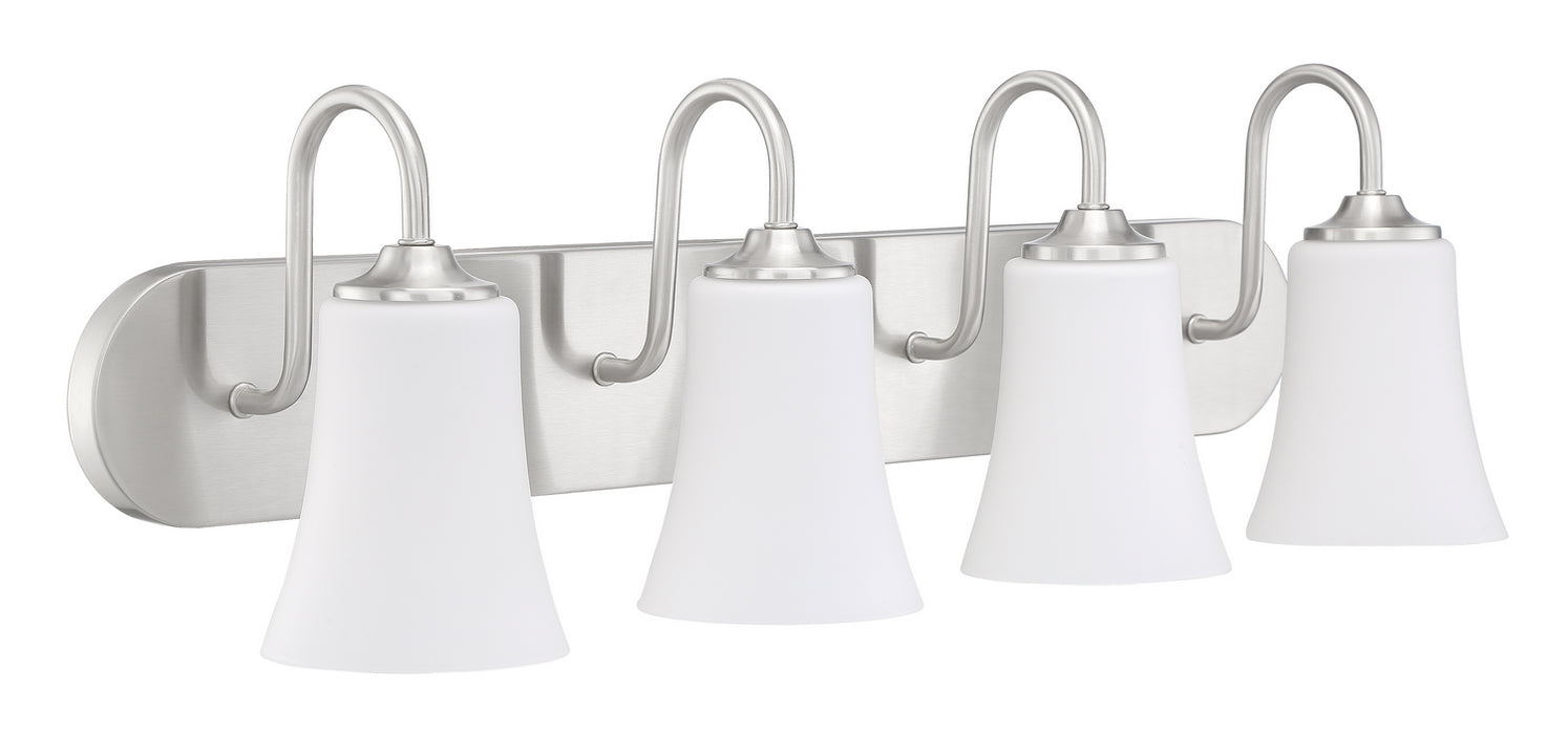Craftmade 50404-BNK-WG Four Light Vanity, Brushed Polished Nickel