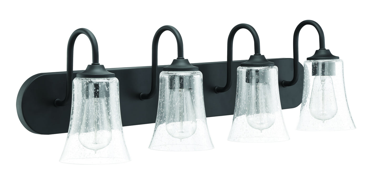 Craftmade 50404-FB Four Light Vanity, Flat Black