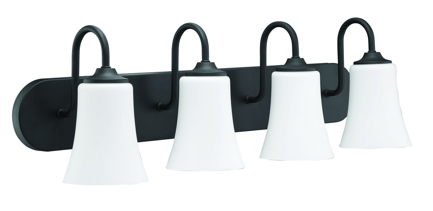 Craftmade 50404-FB-WG Four Light Vanity, Flat Black