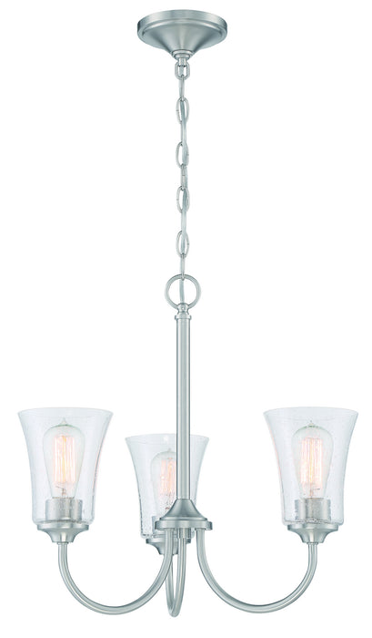 Craftmade 50423-BNK Three Light Chandelier, Brushed Polished Nickel