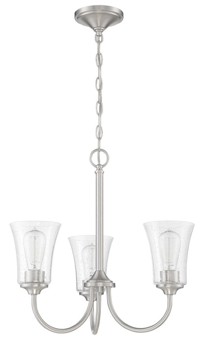 Craftmade 50423-BNK Three Light Chandelier, Brushed Polished Nickel