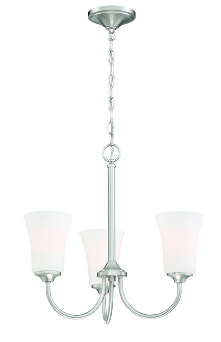 Craftmade 50423-BNK-WG Three Light Chandelier, Brushed Polished Nickel