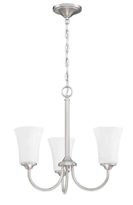 Craftmade 50423-BNK-WG Three Light Chandelier, Brushed Polished Nickel