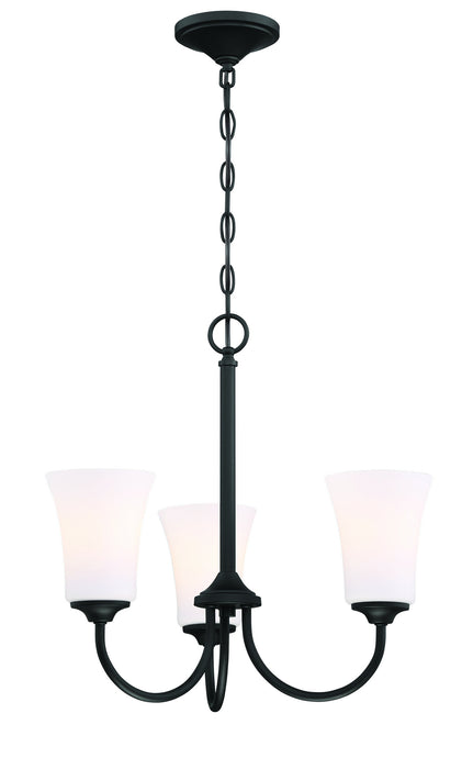 Craftmade 50423-FB-WG Three Light Chandelier, Flat Black