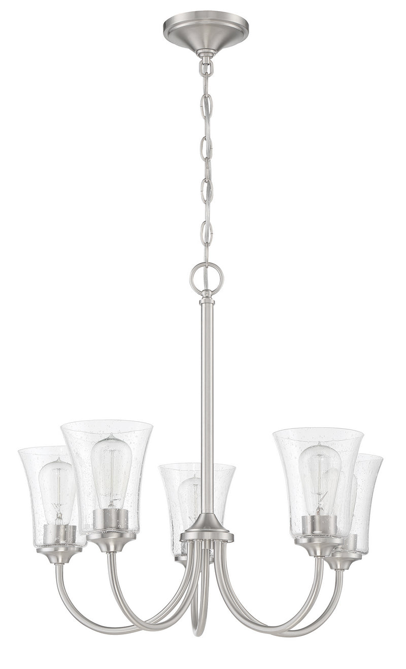 Craftmade 50425-BNK Five Light Chandelier, Brushed Polished Nickel