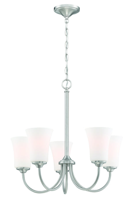 Craftmade 50425-BNK-WG Five Light Chandelier, Brushed Polished Nickel