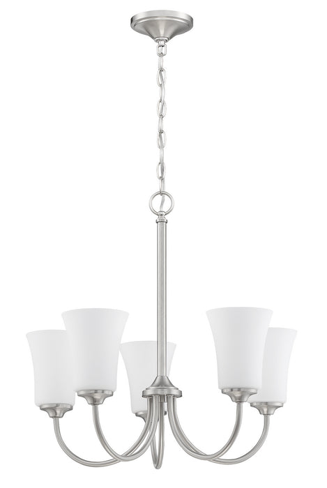 Craftmade 50425-BNK-WG Five Light Chandelier, Brushed Polished Nickel