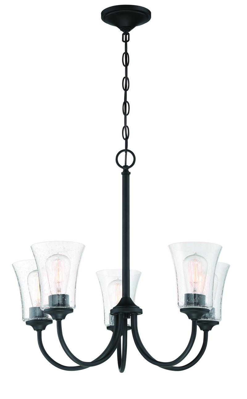 Craftmade 50425-FB Five Light Chandelier, Flat Black