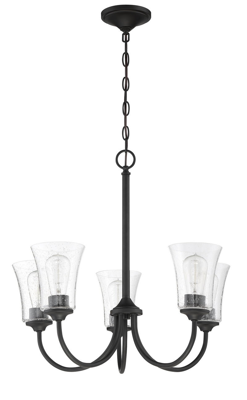 Craftmade 50425-FB Five Light Chandelier, Flat Black