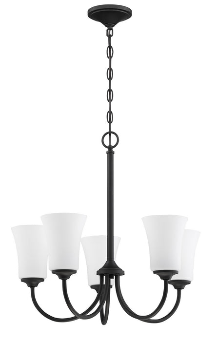 Craftmade 50425-FB-WG Five Light Chandelier, Flat Black