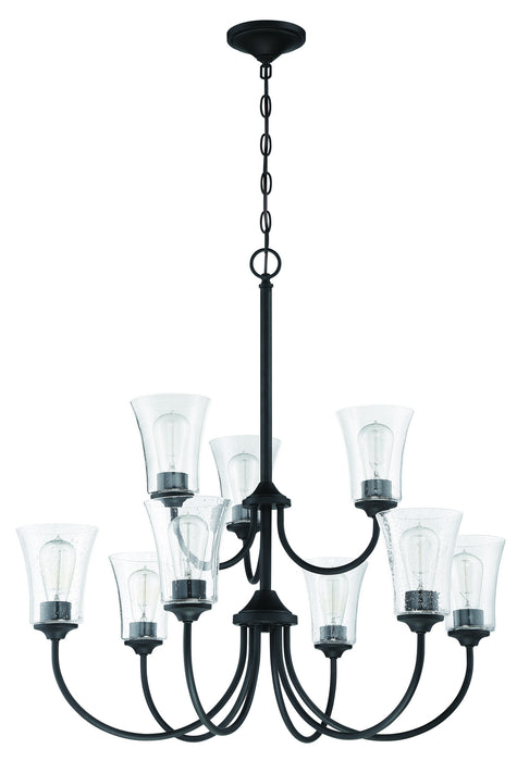 Craftmade 50429-FB Nine Light Chandelier, Flat Black
