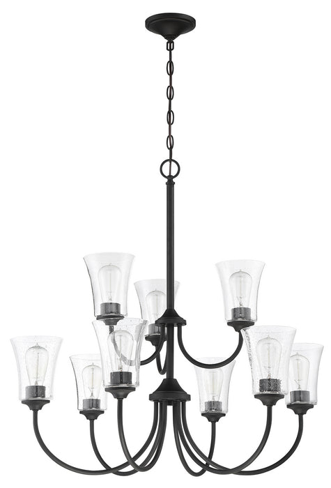 Craftmade 50429-FB Nine Light Chandelier, Flat Black