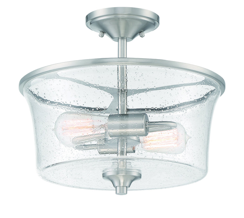 Craftmade 50452-BNK Two Light Convertible Semi Flush, Brushed Polished Nickel