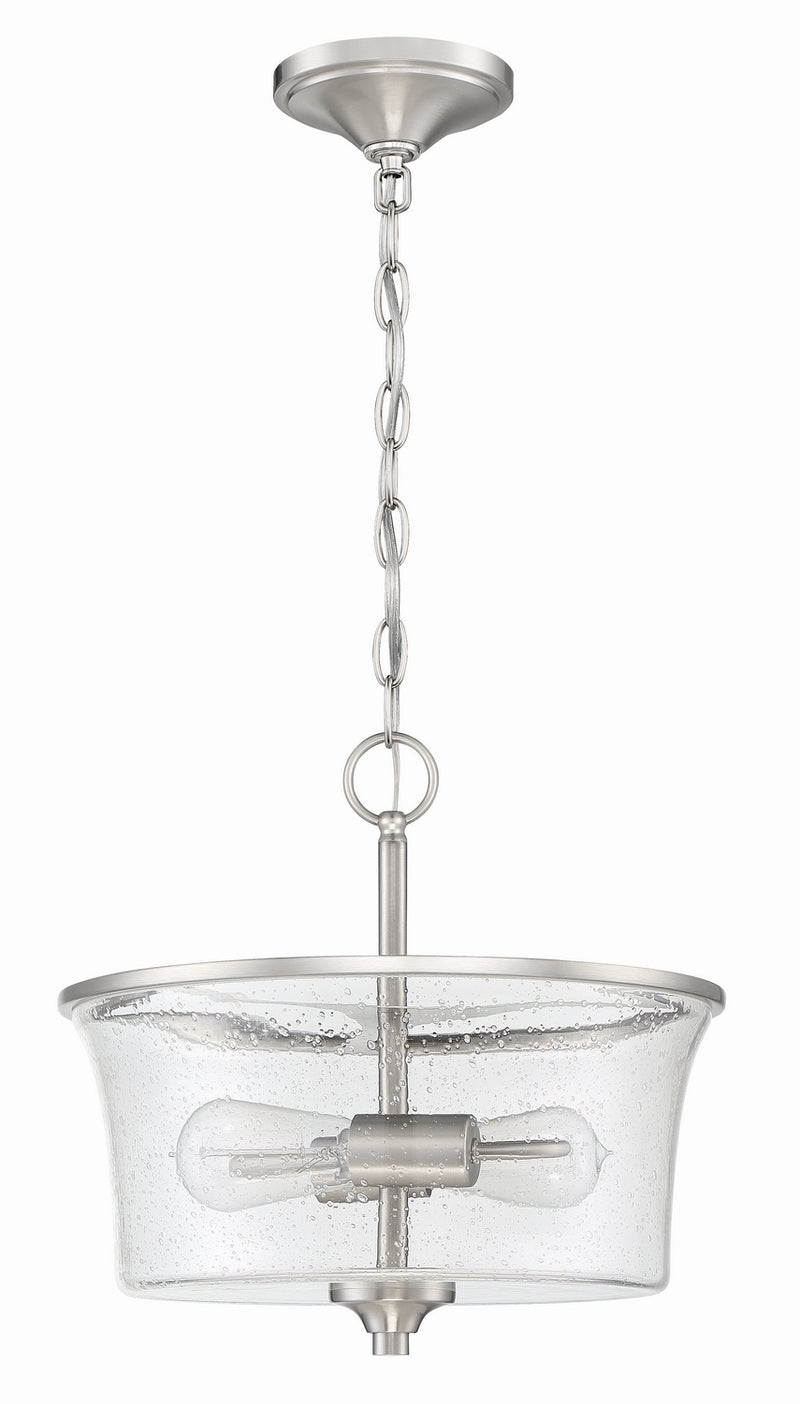 Craftmade 50452-BNK Two Light Convertible Semi Flush, Brushed Polished Nickel