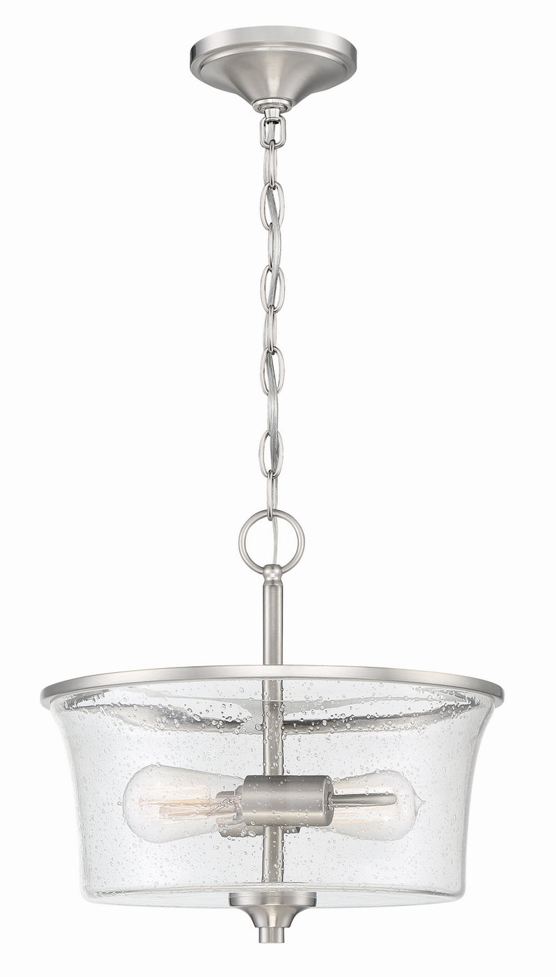 Craftmade 50452-BNK Two Light Convertible Semi Flush, Brushed Polished Nickel