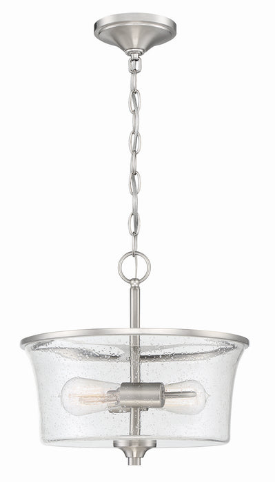 Craftmade 50452-BNK Two Light Convertible Semi Flush, Brushed Polished Nickel