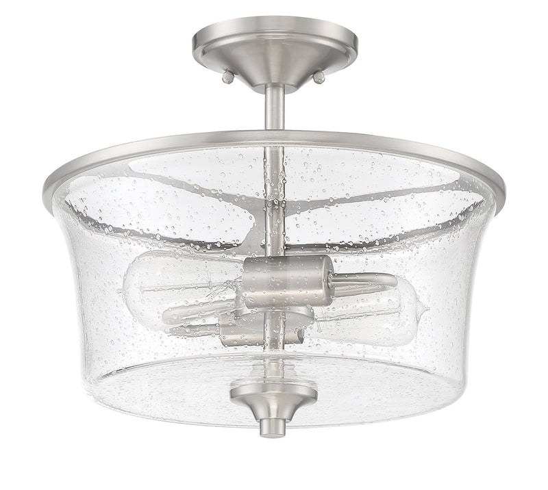 Craftmade 50452-BNK Two Light Convertible Semi Flush, Brushed Polished Nickel