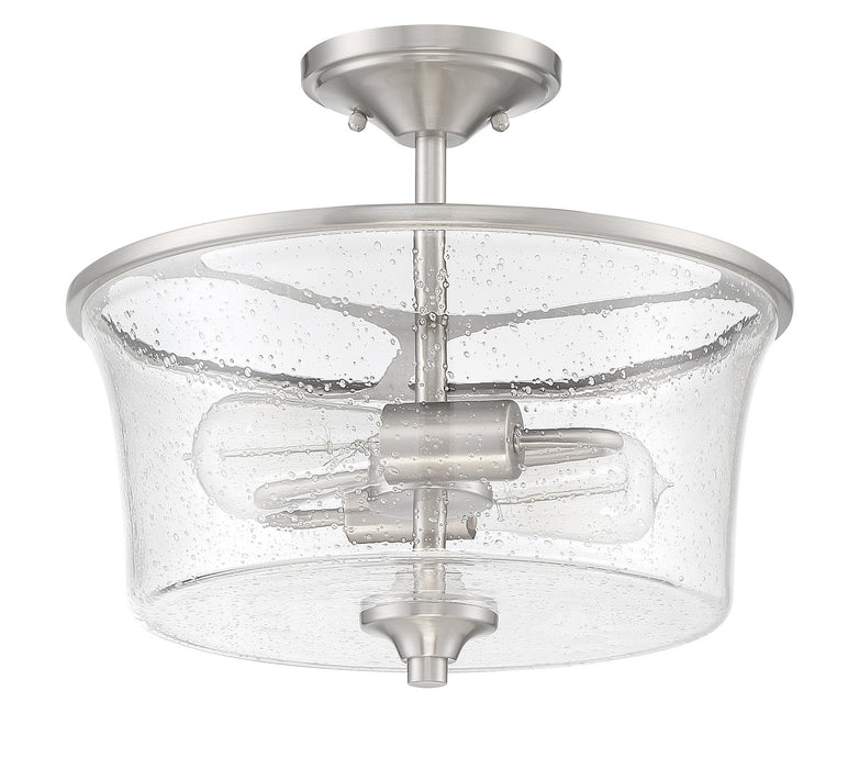 Craftmade 50452-BNK Two Light Convertible Semi Flush, Brushed Polished Nickel