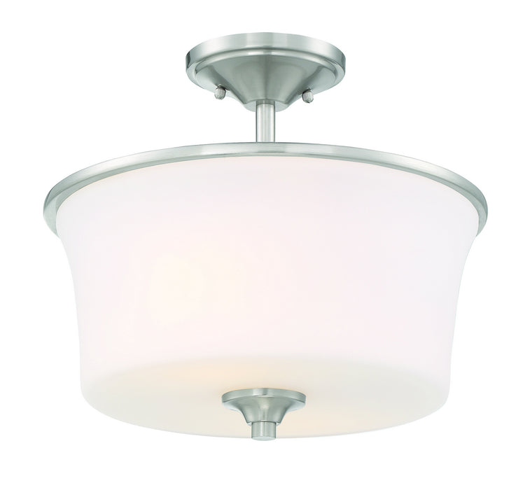 Craftmade 50452-BNK-WG Two Light Convertible Semi Flush, Brushed Polished Nickel