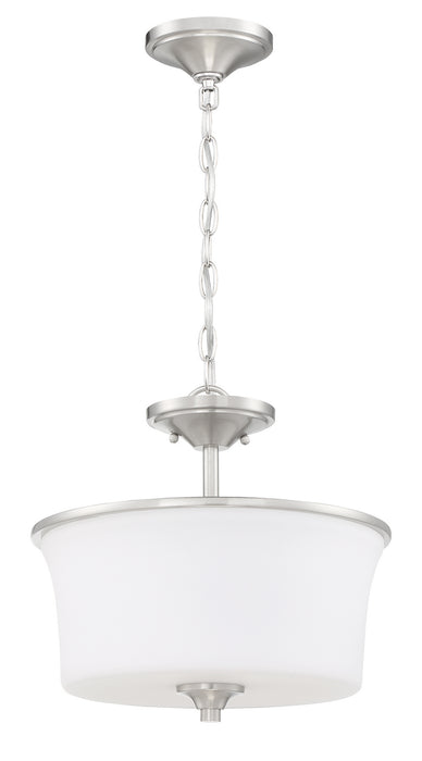 Craftmade 50452-BNK-WG Two Light Convertible Semi Flush, Brushed Polished Nickel