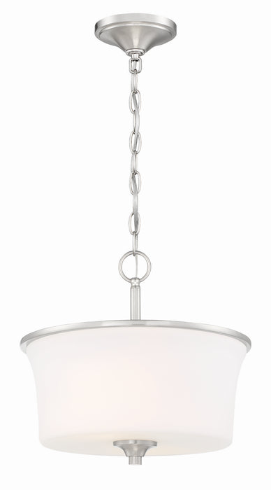Craftmade 50452-BNK-WG Two Light Convertible Semi Flush, Brushed Polished Nickel