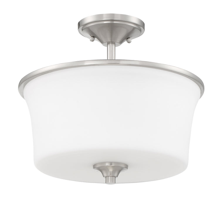 Craftmade 50452-BNK-WG Two Light Convertible Semi Flush, Brushed Polished Nickel
