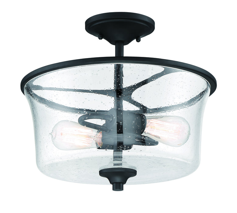 Craftmade 50452-FB Two Light Convertible Semi Flush, Flat Black